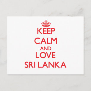 Cartão Postal Mantenha calma e ame o Sri Lanka