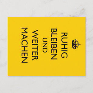 Cartão Postal Mantenha calma e Carregar - Ruhig Bleiben Alemão