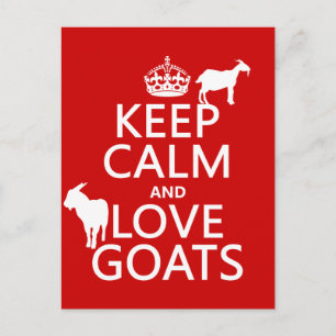 Cartão Postal Mantenha Calma e Goats de Amor