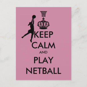 Cartão Postal Mantenha calma e jogue no Netball