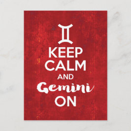 Cartão Postal Mantenha Calma Gemini Na Astrologia De Aniversário