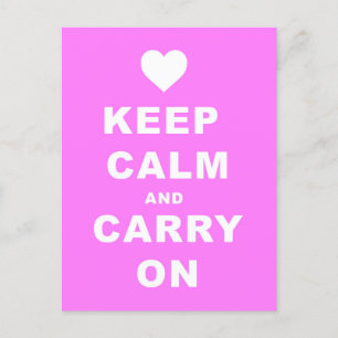 Cartão Postal MANTENHA CALMA UM CARREGAR A Rosa