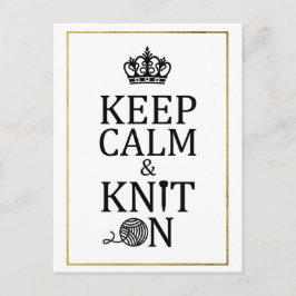 Cartão Postal Mantenha O Knit Calmo Em Artesanatos De Borda Dour
