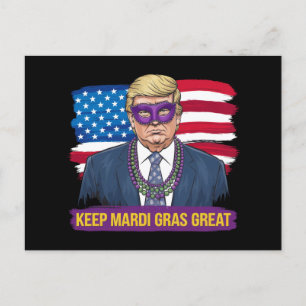 Cartão Postal Mantenha o Mardi Gras Ótimo Carna Trump Divertido