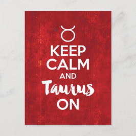 Cartão Postal Mantenha o Taurus calmo na astrologia do