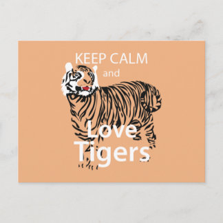 Cartão Postal Mantenha os Tigres Calmos e de Amor