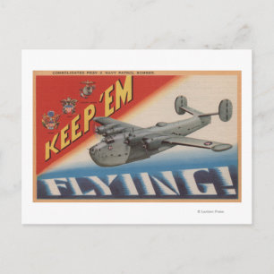 Cartão Postal Mantenha-Os Voando/PB2Y-2