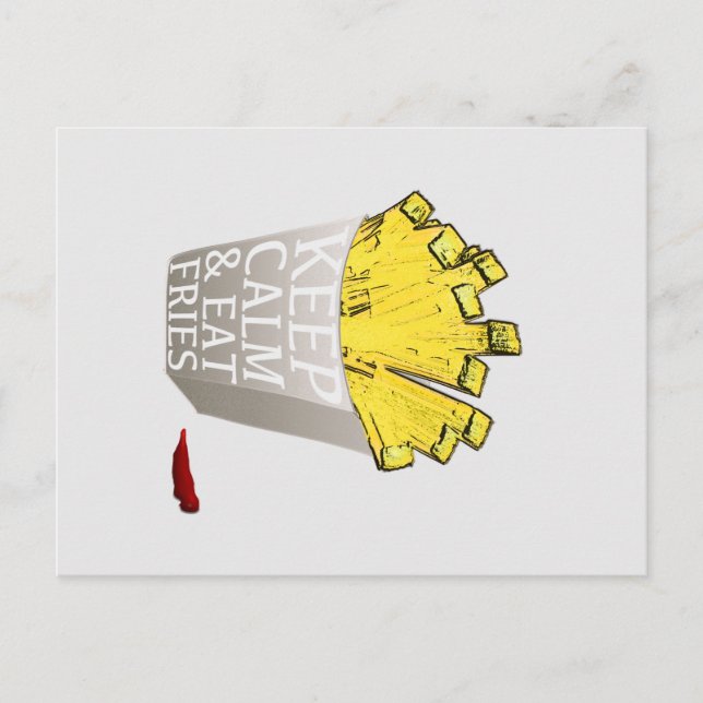 Cartão Postal Mantenha-se calmo e coma velhas Pop (Frente)