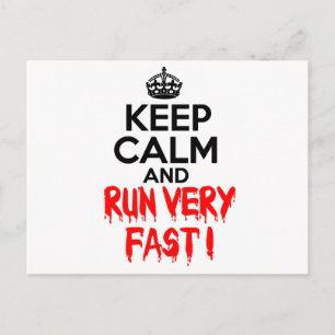 Cartão Postal Mantenha-se calmo e corra muito rápido