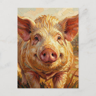 Cartão Postal Mantenha-se em contato com este porquinho fofo