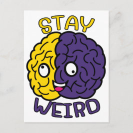 Cartão Postal Mantenha-se estranho - Cabeça De Rosto Ilegal