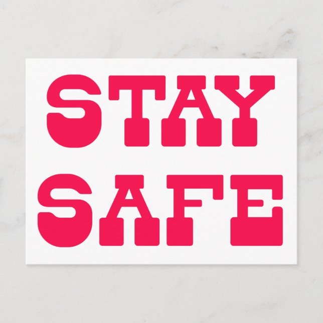 Cartão Postal Mantenha-se seguro! Corona Vírus  - Encorajamento (Frente)