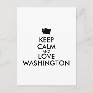 Cartão Postal MANTER CALM e AMOR personalizáveis WASHINGTON
