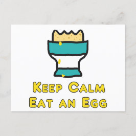 Cartão Postal Manter Calma Comer Um Ovo