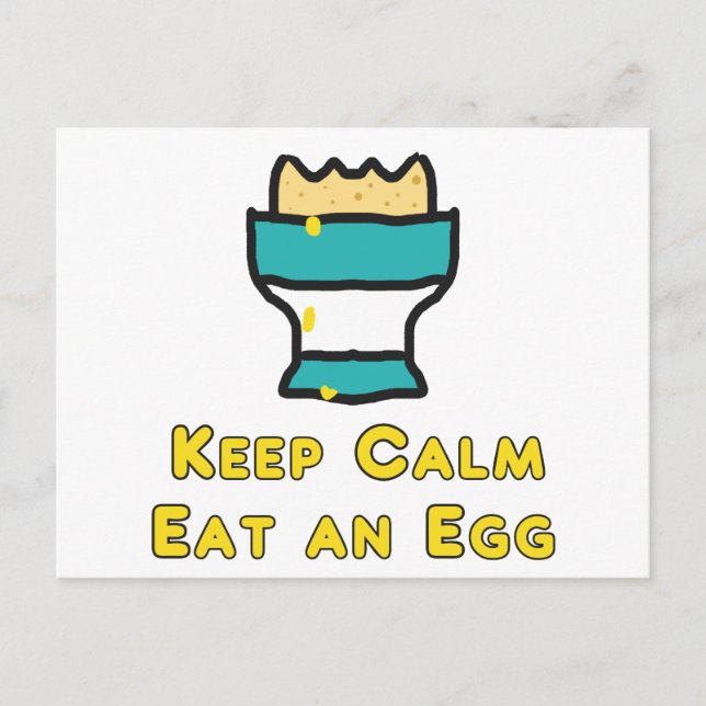 Cartão Postal Manter Calma Comer Um Ovo (Frente)