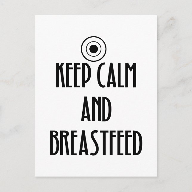 Cartão Postal Manter Calma e Amamentar (Frente)