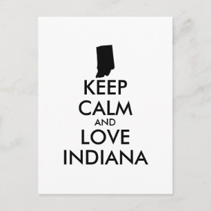 Cartão Postal MANTER CALMA E AMOR personalizáveis INDIANA