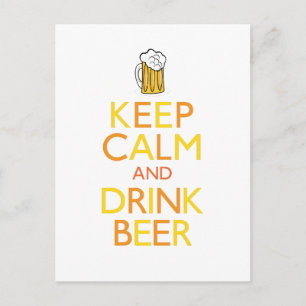 Cartão Postal Manter Calma e Beber Cerveja
