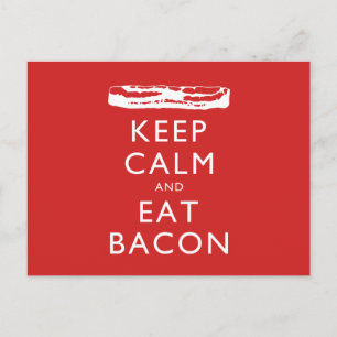 Cartão Postal Manter Calma e Comer Bacon