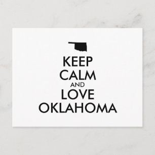 Cartão Postal Manter calmo e amar OKLAHOMA personalizável
