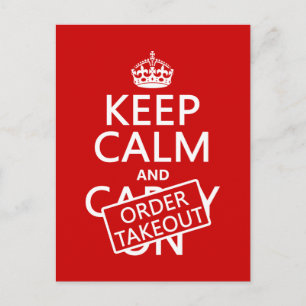 Cartão Postal Manter Calmo e Retirada de Ordem (em qualquer cor)