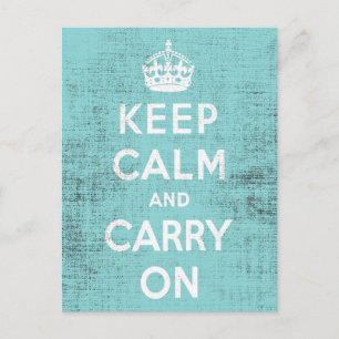 Cartão Postal Manter Canvas Azul Calma