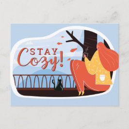 Cartão Postal Manter Cozy Hygge outono outono FolkArt Decor ADD 