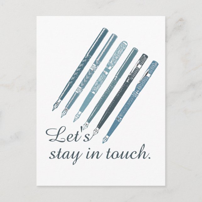 Cartão Postal Manter em contato a ilustração personalizada de am (Frente)