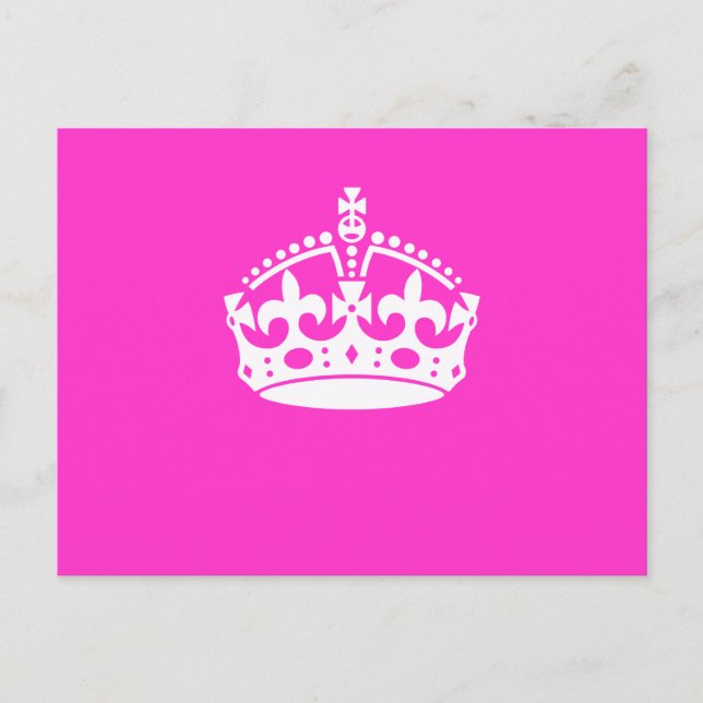 Cartão Postal Manter o ícone real CROWN CROWN a rosa Personaliza (Frente)