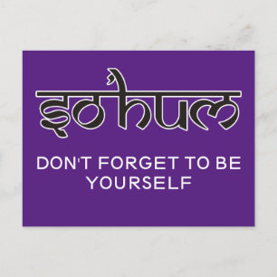 Cartão Postal Mantra SO HUM - contorno preto e branco plano