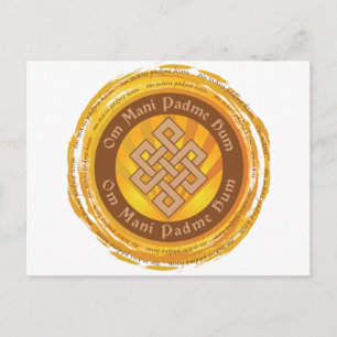 Cartão Postal Mantra Tibetano Nó Sem Fim