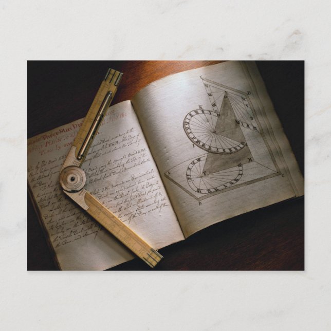 Cartão Postal Manual e régua de cálculo do arquiteto vitoriano (Frente)