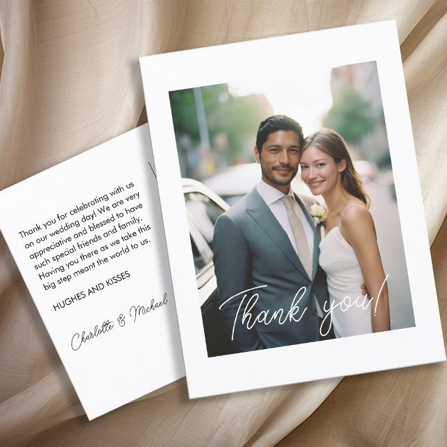 Cartão Postal Manuscrito De Casamento Obrigado 1 Foto (Criador carregado)