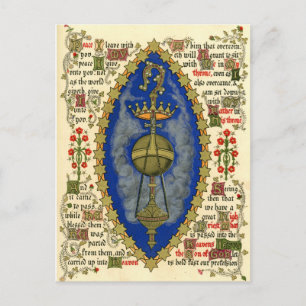 Cartão Postal Manuscrito iluminado para dia de ascensão