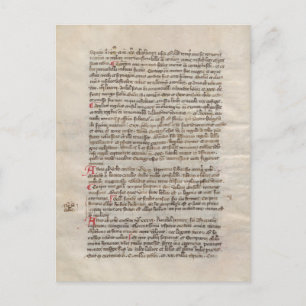 Cartão Postal Manuscrito Medieval Cronicle da História Antiga