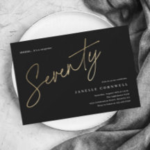 Manuscrito mínimo preto e 70 Dourado aniversário