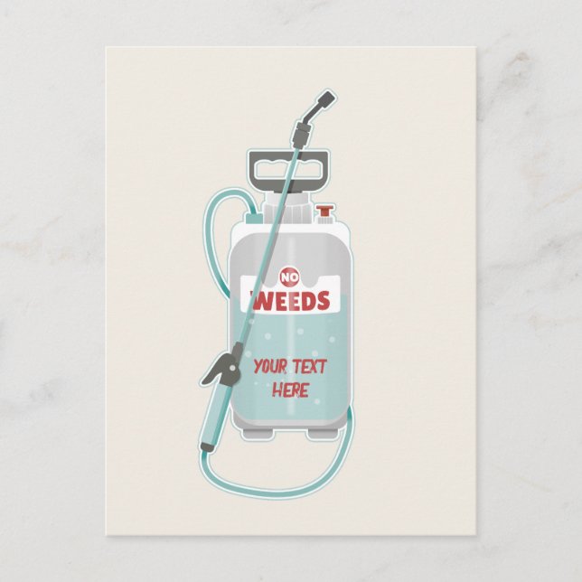Cartão Postal Manutenção de jardim com pulverizador de ervas dan (Frente)