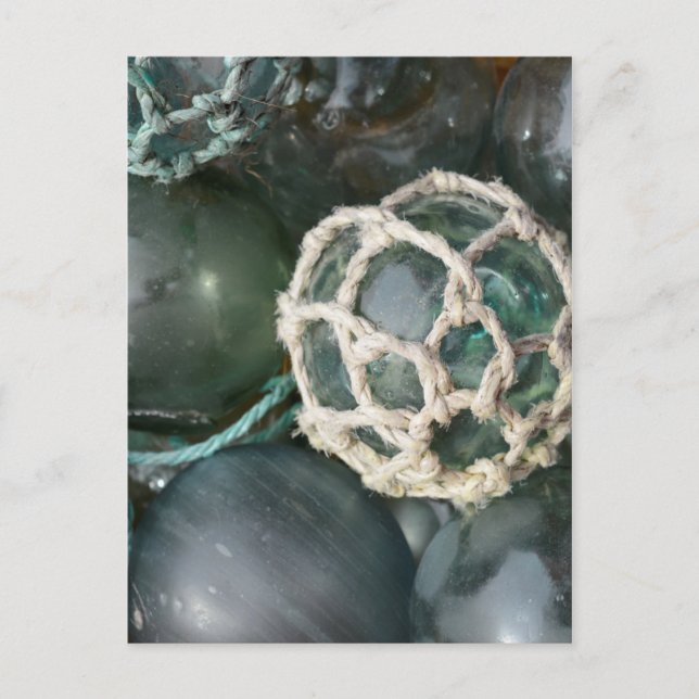 Cartão Postal Many glass fishing floats, Alaska (Frente)