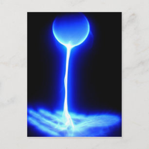 Cartão Postal Mão de cura com fonte de energia azul branca