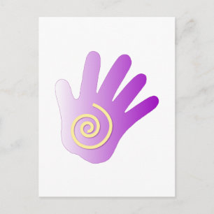 Cartão Postal Mão de cura - Roxo
