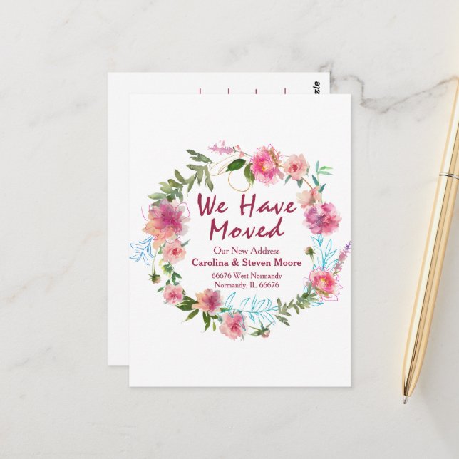 Cartão Postal Mão Floral Letretada "Nós nos Movemos" (Frente/Verso In Situ)