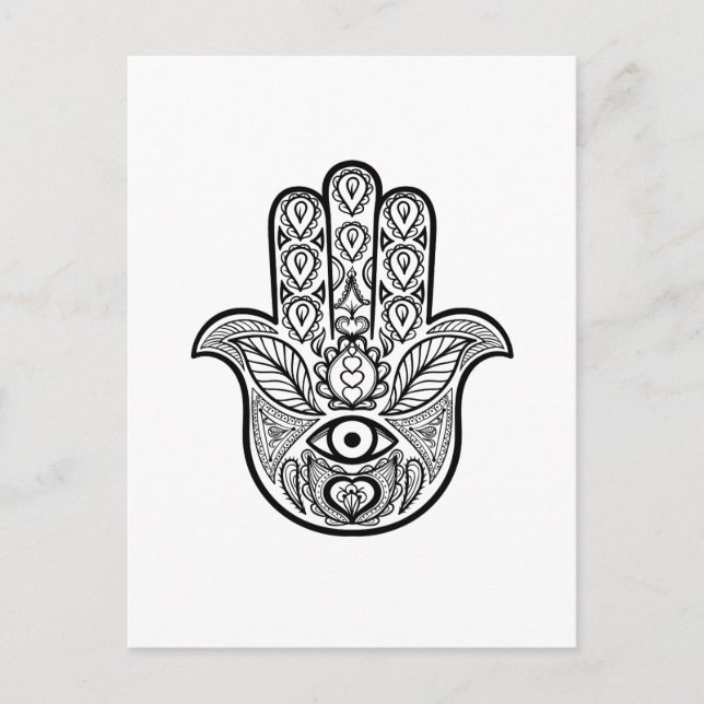 Cartão Postal Mão Hamsa inspirada (Frente)