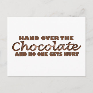 Cartão Postal Mão Sobre O Chocolate