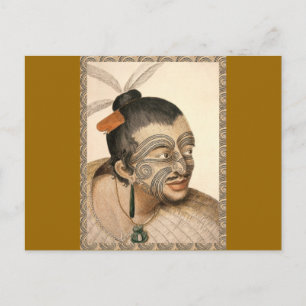 Cartão Postal Maori Warrior sobre 1784