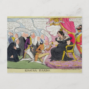 Cartão Postal Mãos de Beijo, publicado em 1827 (lito colorido)