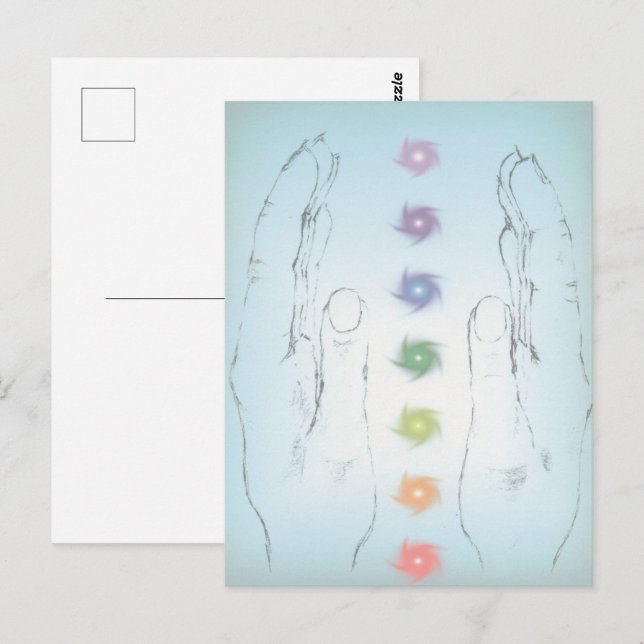 Cartão Postal Mãos de cicatrização (Frente/Verso)