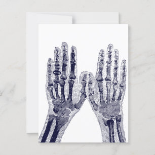 Cartão Postal Mãos de Esqueleto desenho de imagem de raio-X Anat