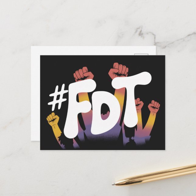 Cartão Postal Mãos de FDT no ar (Frente/Verso In Situ)