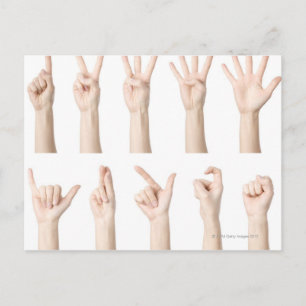 Cartão Postal Mãos mostrando o modo chinês de contar