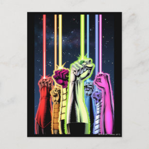 Cartão Postal Mãos no ar com anéis - Cor